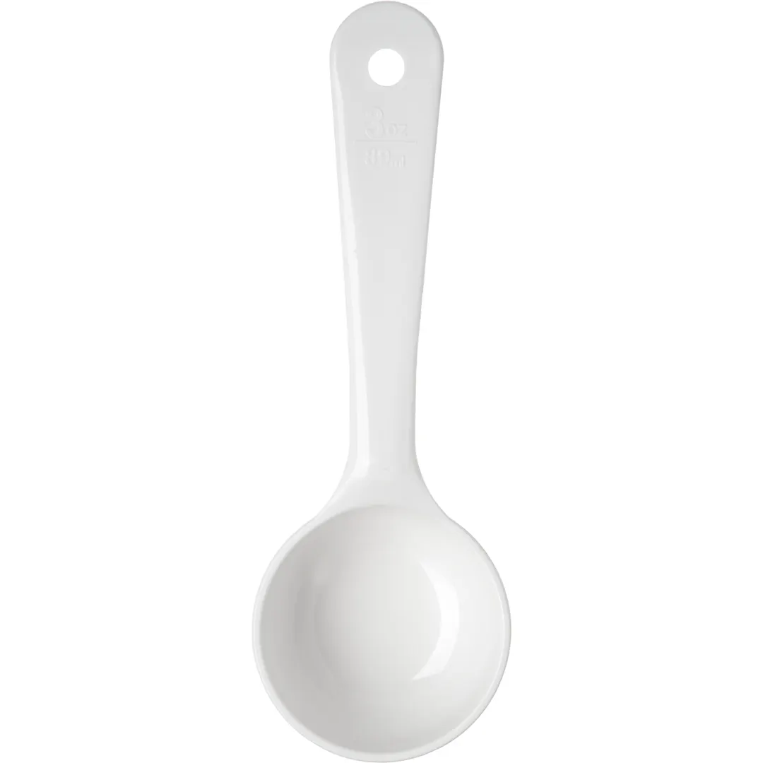 Carlisle 492602 Measure Misers Portion Spoon, 3 oz Solid White Plastic, Dishwasher‑Safe, BPA‑Free