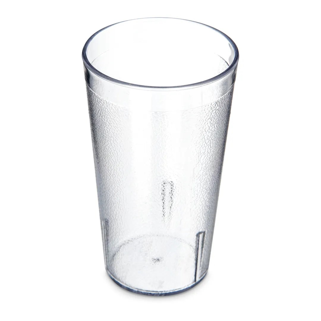 Carlisle 521207 Stackable 12oz Clear Textured Tumbler, SAN Plastic, BPA Free, Dishwasher Safe