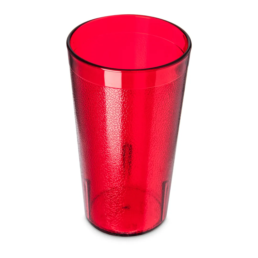 Carlisle 521210 - 12oz Stackable Tumbler, Textured Red, BPA‑Free SAN, Dishwasher Safe, NSF