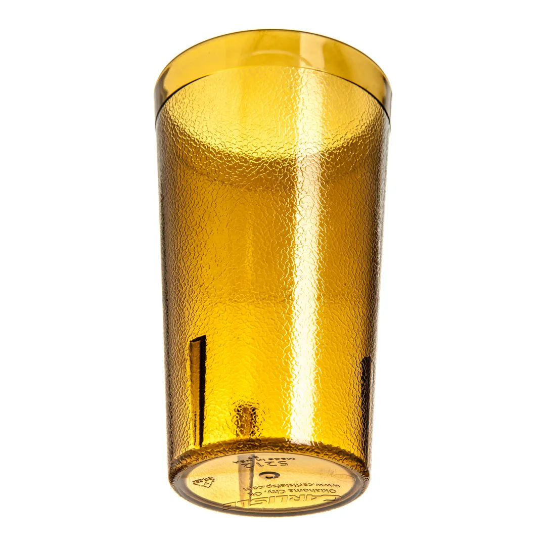 Carlisle 521213 Stackable 12oz Amber Tumbler, Textured SAN Plastic, Dishwasher Safe, BPA Free