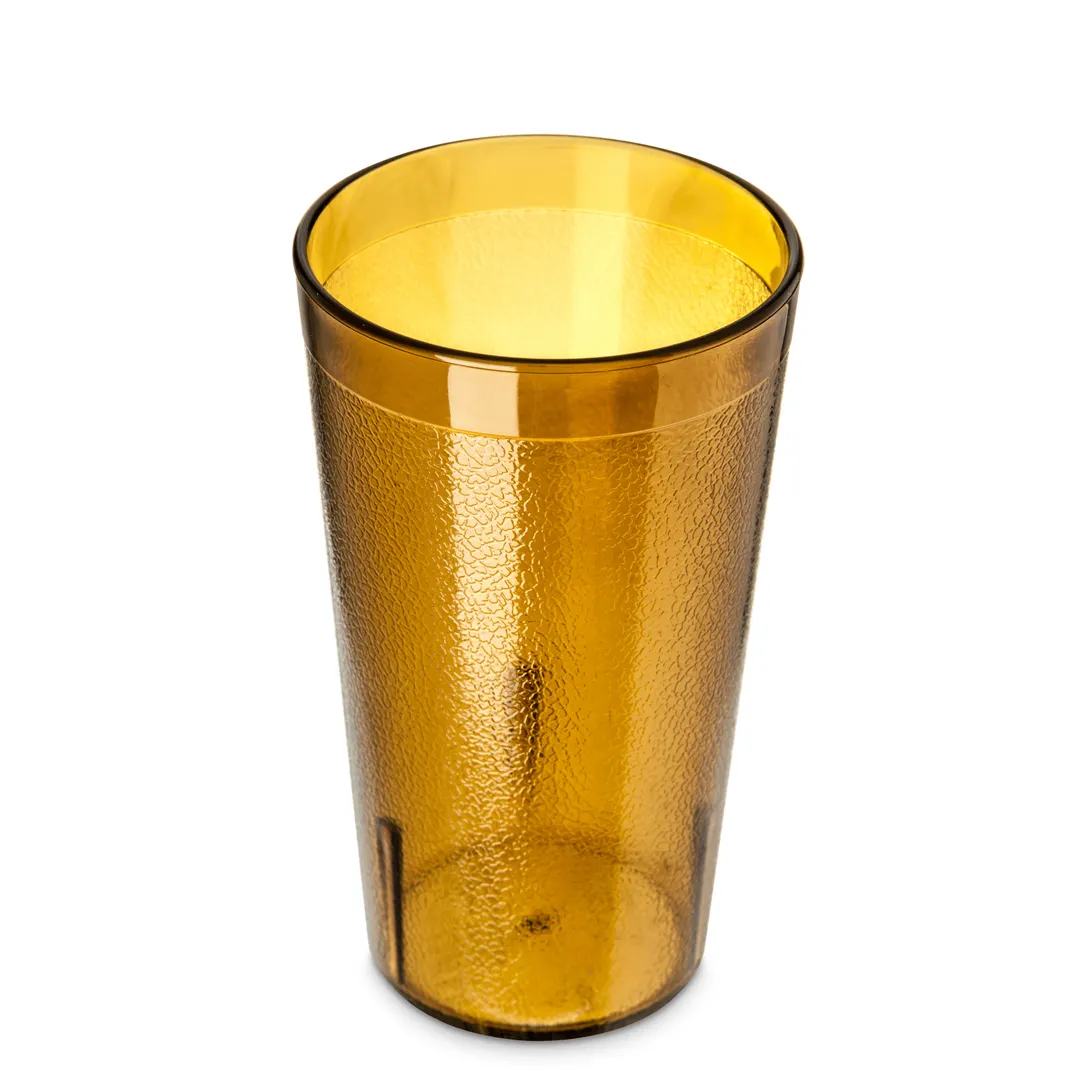 Carlisle 521213 Stackable 12oz Amber Tumbler, Textured SAN Plastic, Dishwasher Safe, BPA Free