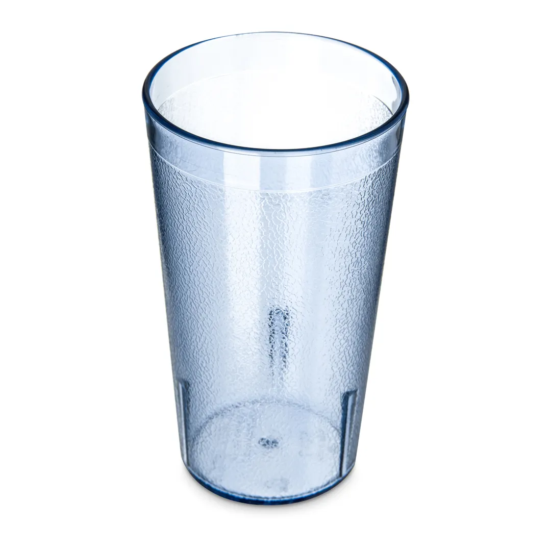 Carlisle 521254 Stackable 12oz Blue SAN Tumbler, Pebbled, BPA‑Free, Dishwasher Safe, USA