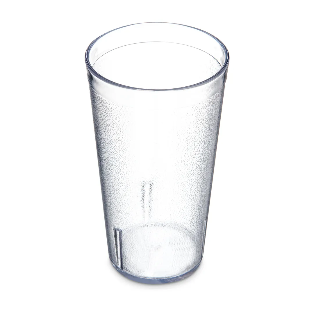 Carlisle 521607 - 16oz Stackable Tumbler, Clear Textured, SAN Plastic, BPA Free, Dishwasher Safe