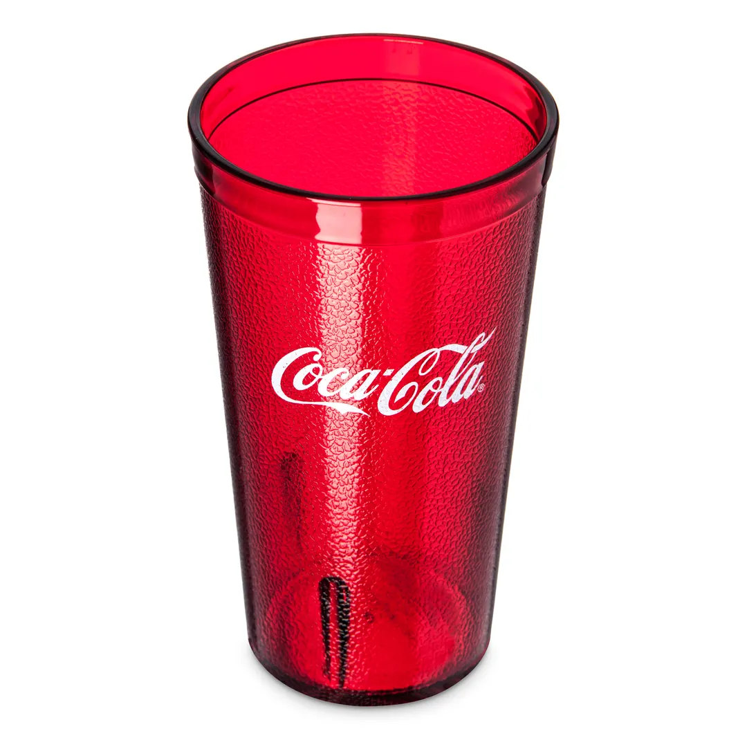 Carlisle 52163550D Red Textured Tumbler, 16oz, SAN Plastic, Stackable, BPA‑Free, Dishwasher‑Safe