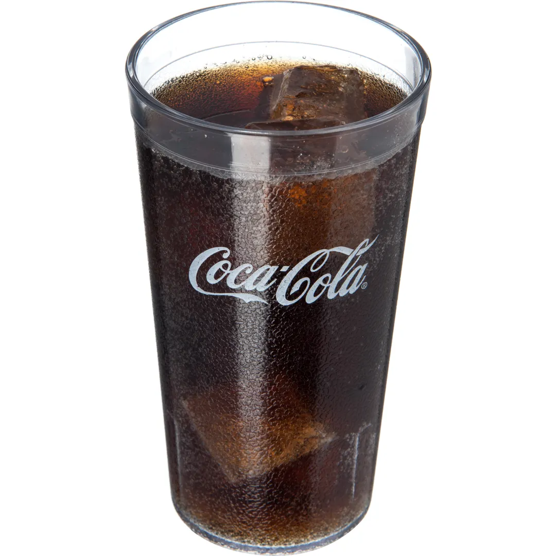 Carlisle 52163550E Coca-Cola Stackable 16oz Tumbler, Clear Textured SAN, Dishwasher Safe, BPA Free
