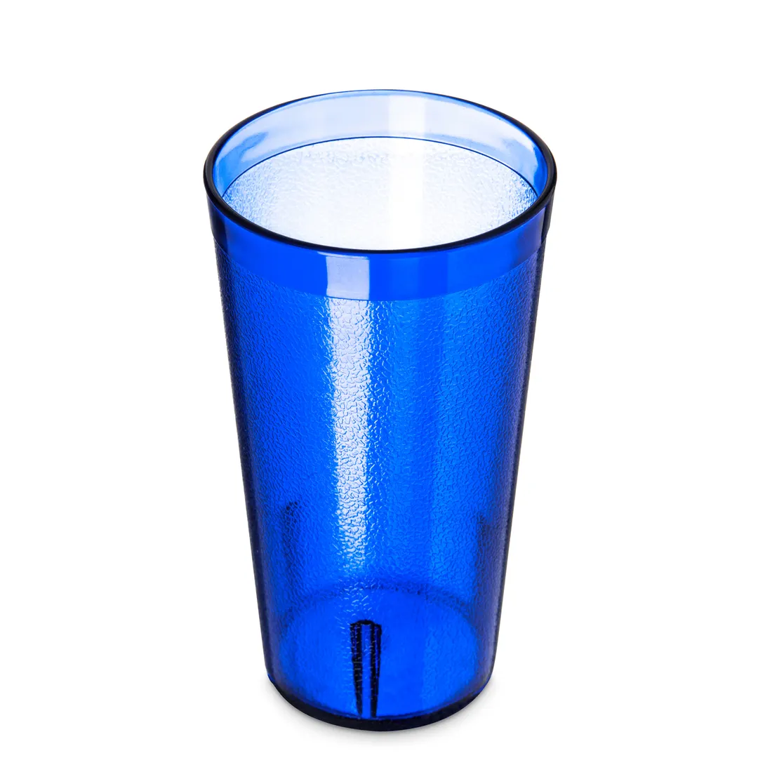 Carlisle 521647 - 16oz Stackable Tumbler, Royal Blue Textured, BPA‑Free SAN, Dishwasher Safe