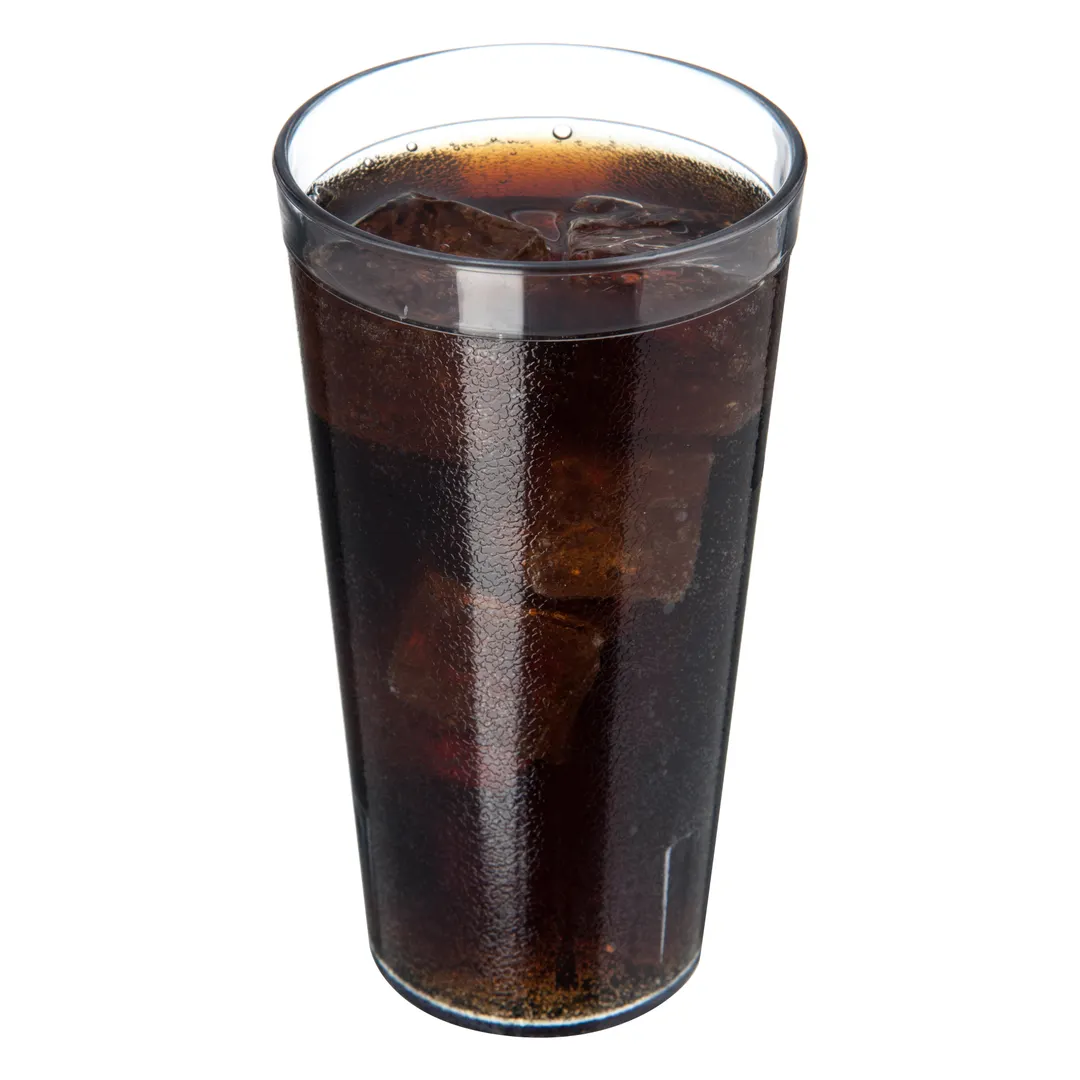 Carlisle 5220-207 - 20oz Clear Textured Stackable Tumbler, SAN Plastic, BPA Free, Dishwasher Safe
