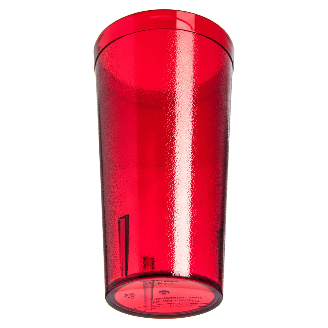 Carlisle 522010 - 20oz Stackable Tumbler, Red Textured, SAN BPA‑Free, Dishwasher Safe