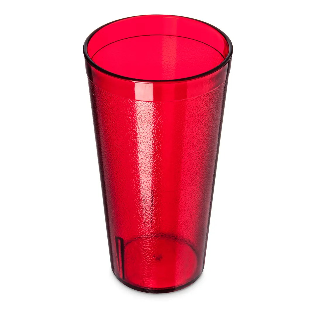 Carlisle 522010 - 20oz Stackable Tumbler, Red Textured, SAN BPA‑Free, Dishwasher Safe