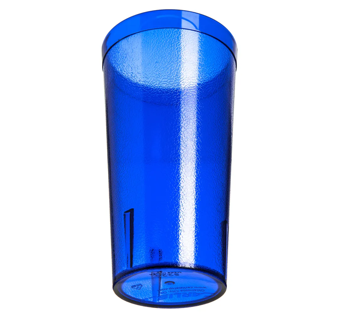 Carlisle 522047 - 20oz Stackable Tumbler, Royal Blue Textured, BPA Free SAN Plastic