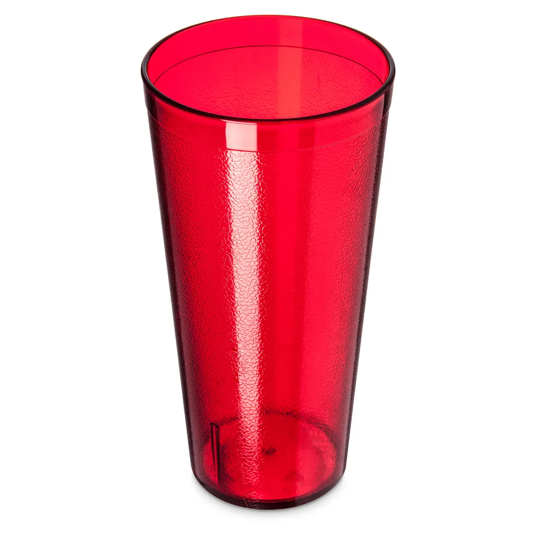 Carlisle 5224-810 - 24oz Stackable Tumbler, Red Textured, SAN Plastic, BPA Free, 12/Pack