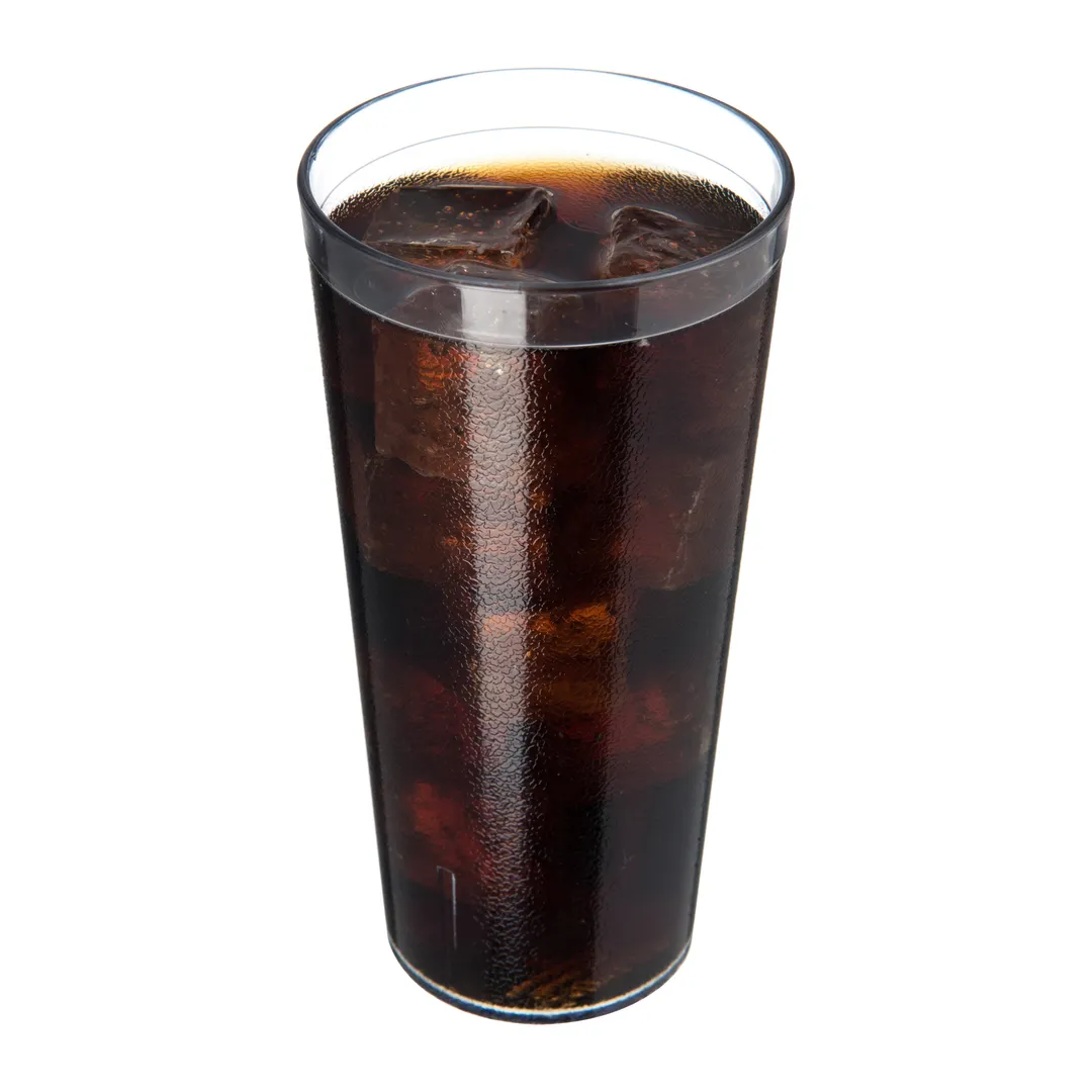 Carlisle 522407 - 24oz Clear Textured SAN Tumbler, Stackable, BPA Free, 26.5oz Flush Fill