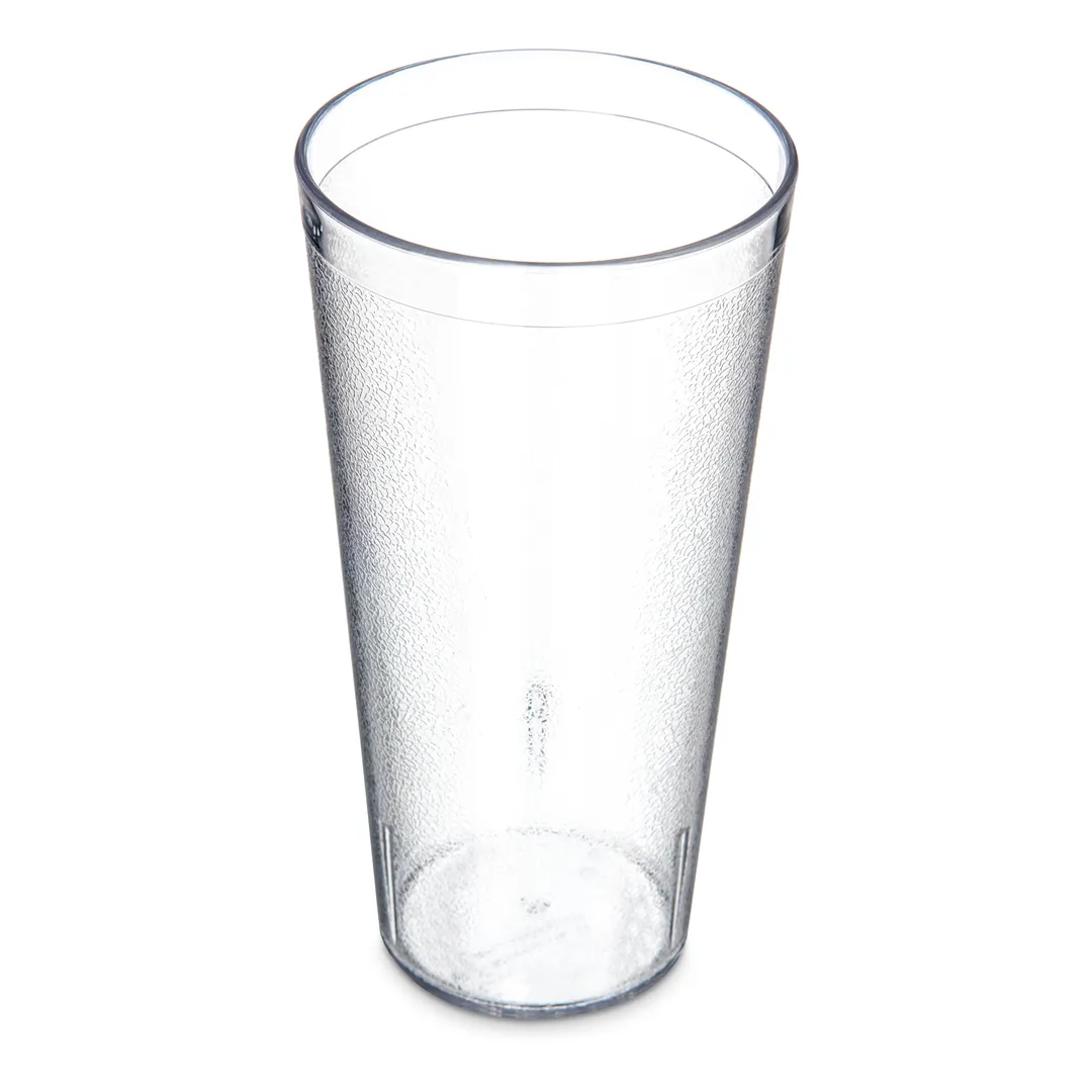 Carlisle 522407 - 24oz Clear Textured SAN Tumbler, Stackable, BPA Free, 26.5oz Flush Fill