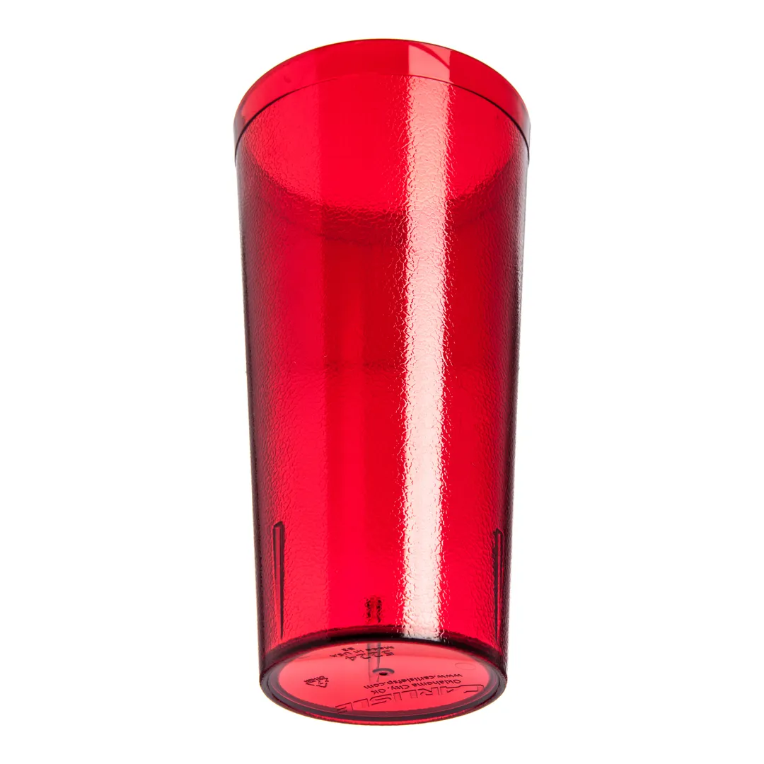 Carlisle 522410 Stackable 24oz Red Textured SAN Tumbler – BPA‑Free, Dishwasher Safe, Recyclable