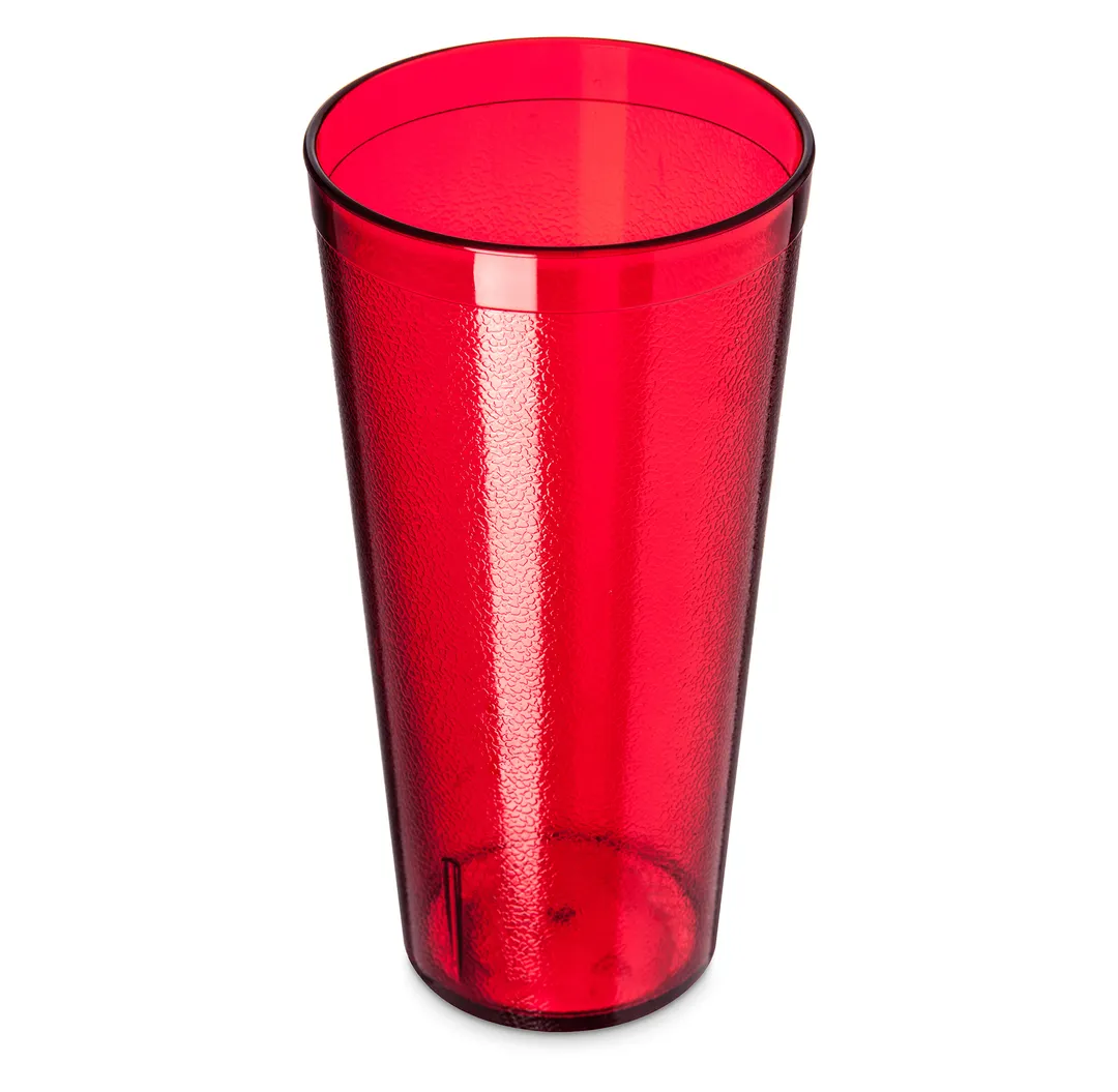 Carlisle 522410 Stackable 24oz Red Textured SAN Tumbler – BPA‑Free, Dishwasher Safe, Recyclable