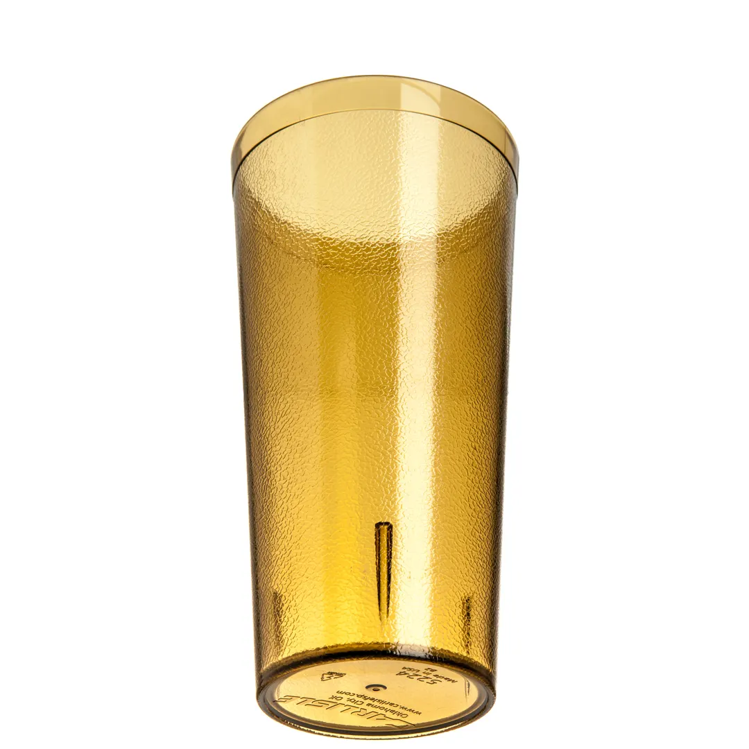 Carlisle 522413 Stackable 24oz Tumbler – Amber Pebbled, SAN Plastic, BPA‑Free, Dishwasher Safe