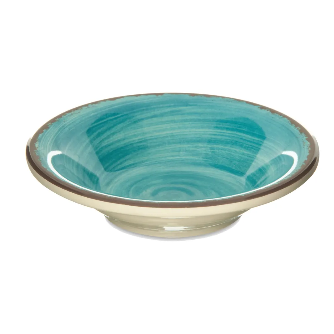 Carlisle 5401815 Mingle™ Fruit Bowl, 5" Dia, 4.5 Oz, Aqua Blue Melamine, Swirl, Stackable
