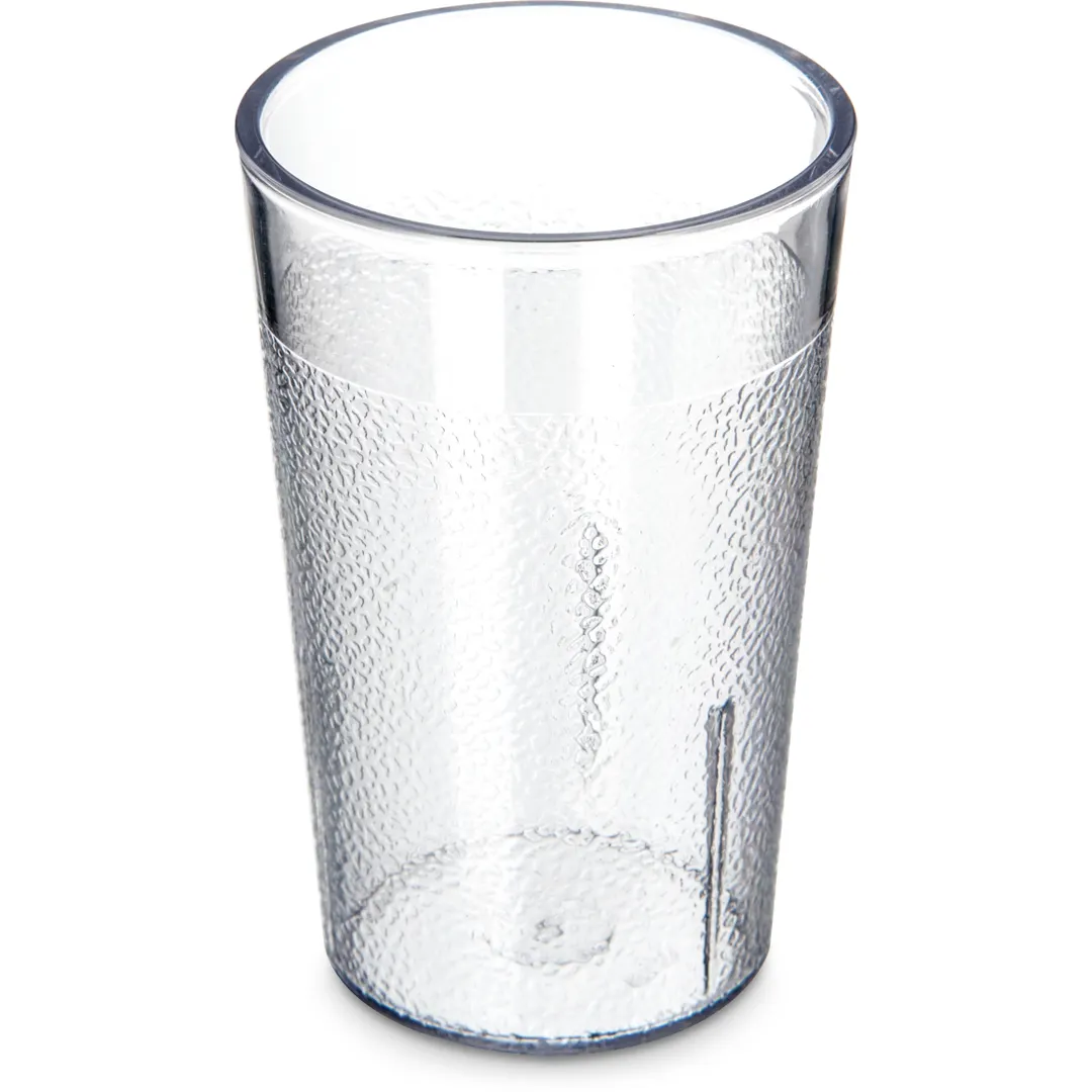 Carlisle 5501-207 - 5 oz Clear Textured Stackable Tumbler, SAN Plastic, BPA Free, Made in USA