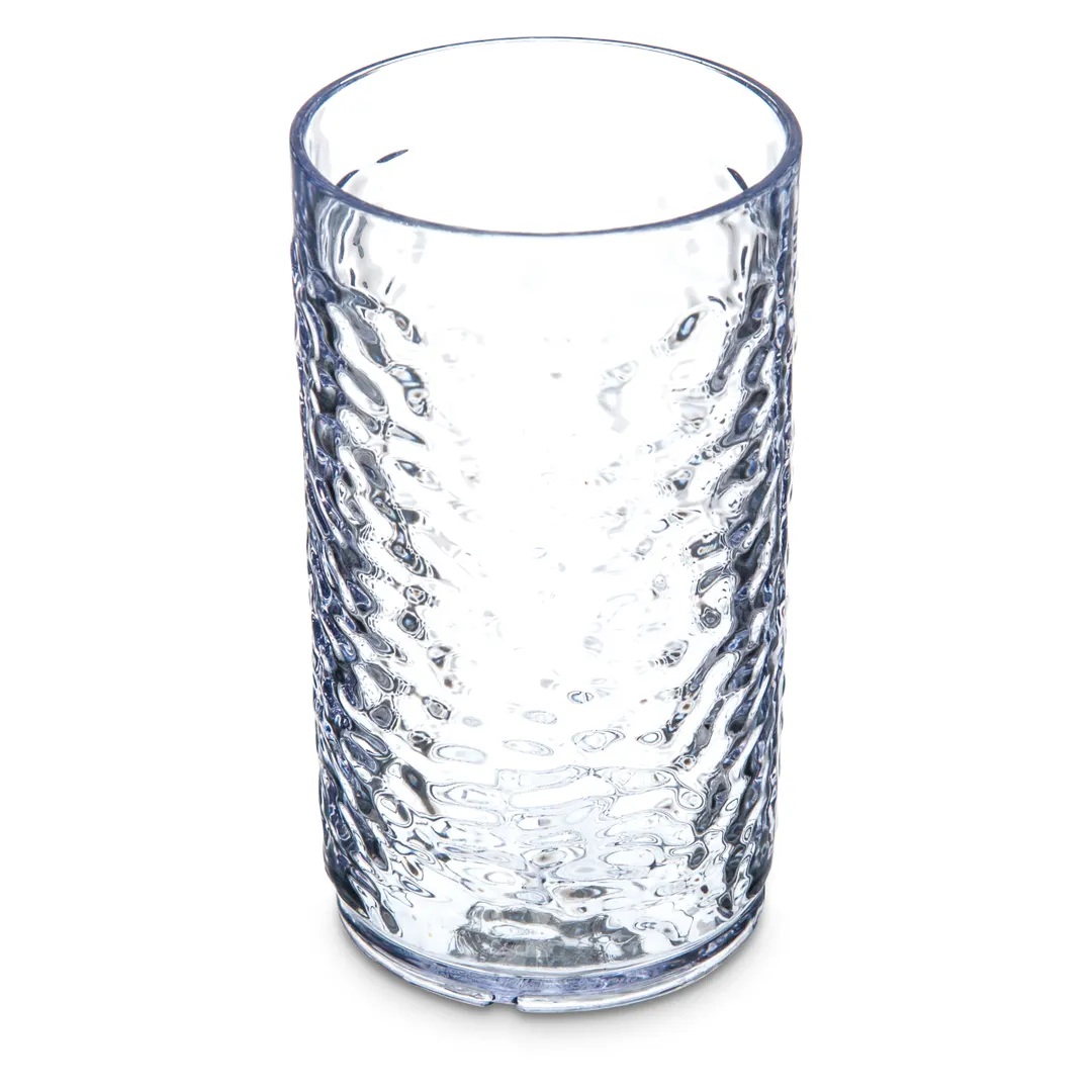 Carlisle 550807 Pebble Optic Tumbler – 8oz Clear SAN, Pebbled, BPA‑Free, Stackable