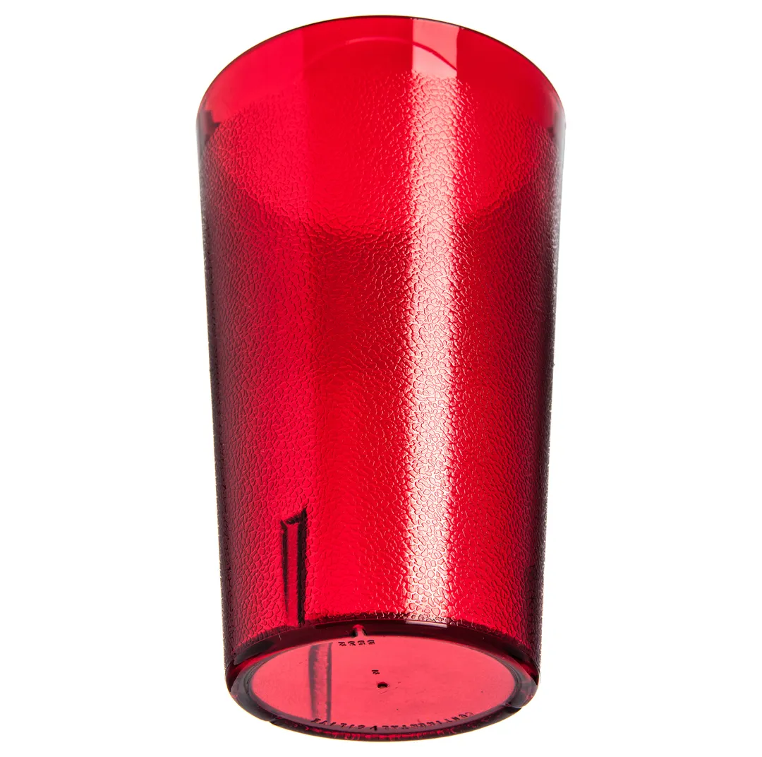 Carlisle 553210 32oz Stackable Tumbler, Textured Red, BPA‑Free SAN, 1 Qt, Dishwasher Safe