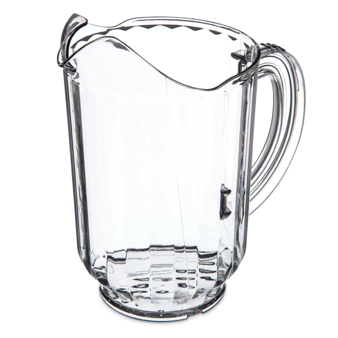 Carlisle 554607 VersaPour Pitcher, 60 oz Clear SAN Plastic, Contoured Lip, BPA‑Free, NSF Certified