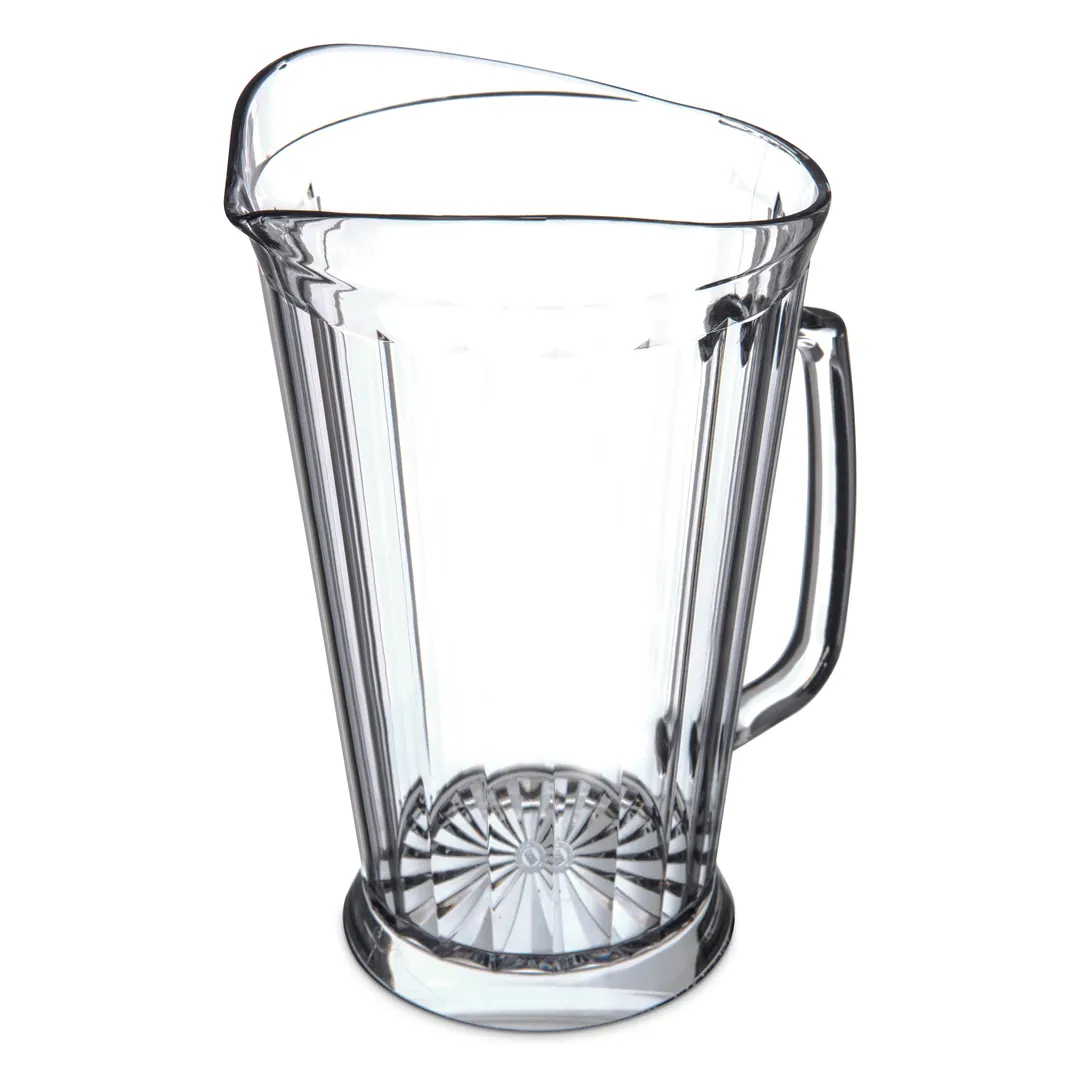 Carlisle 558707 Crystalite Pitcher, 60 oz Clear Polycarbonate, Tapered Lip, NSF Certified - 1/Each
