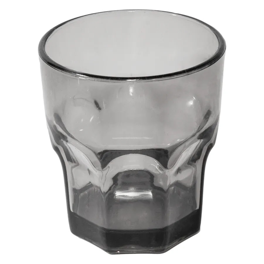 Carlisle 580818 - 8oz Black SAN Faceted Smooth Tumbler, Dishwasher Safe, BPA Free, NSF
