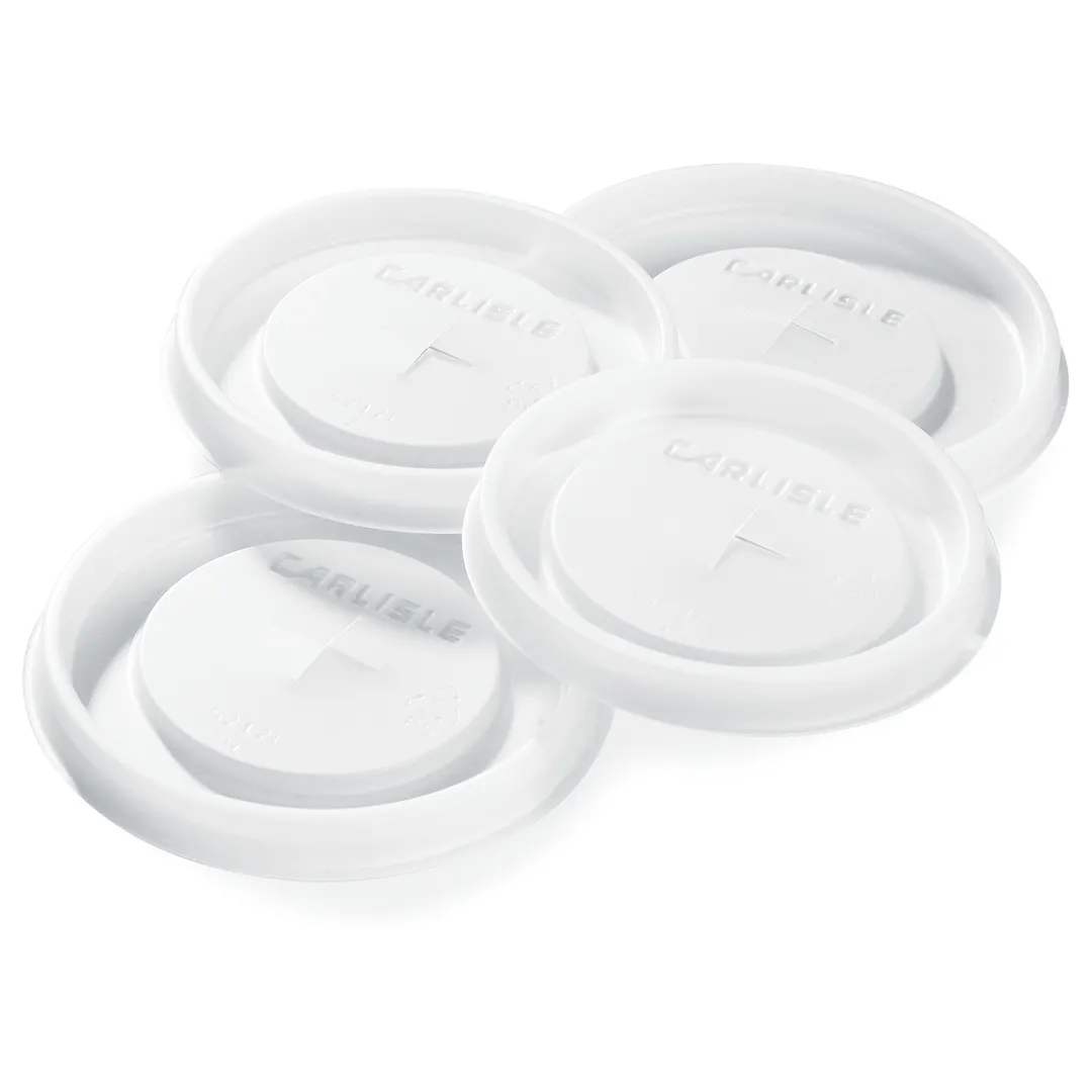 Carlisle 5810L30 - Translucent Disposable Lid, 10 oz Louis Tumbler, Straw Slotted, USA - 36/Case