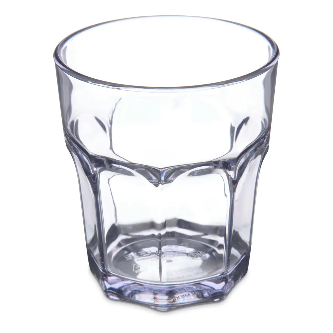 Carlisle 581207 Louis Rocks Tumbler, 12 oz Clear SAN, Faceted, Dishwasher Safe, BPA Free, 0°F-180°F