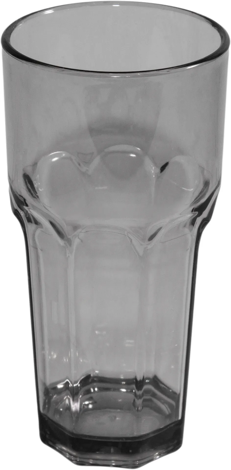 Carlisle 581418 - 14 oz Black Textured SAN Tumbler, Faceted Shape, Dishwasher Safe, BPA Free