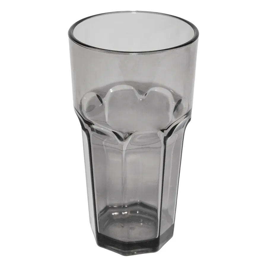 Carlisle 581618 - 16oz Black Faceted Tumbler, SAN, Smooth, Dishwasher Safe, BPA Free, NSF