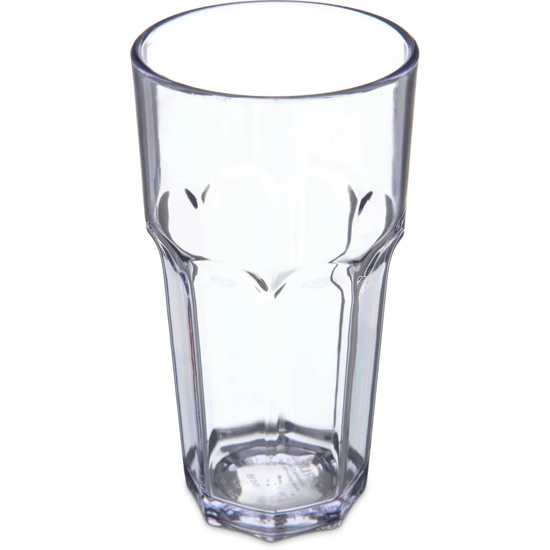 Carlisle 581807 Louis 18oz Clear Faceted Tumbler, SAN, BPA Free, Dishwasher Safe, Stackable