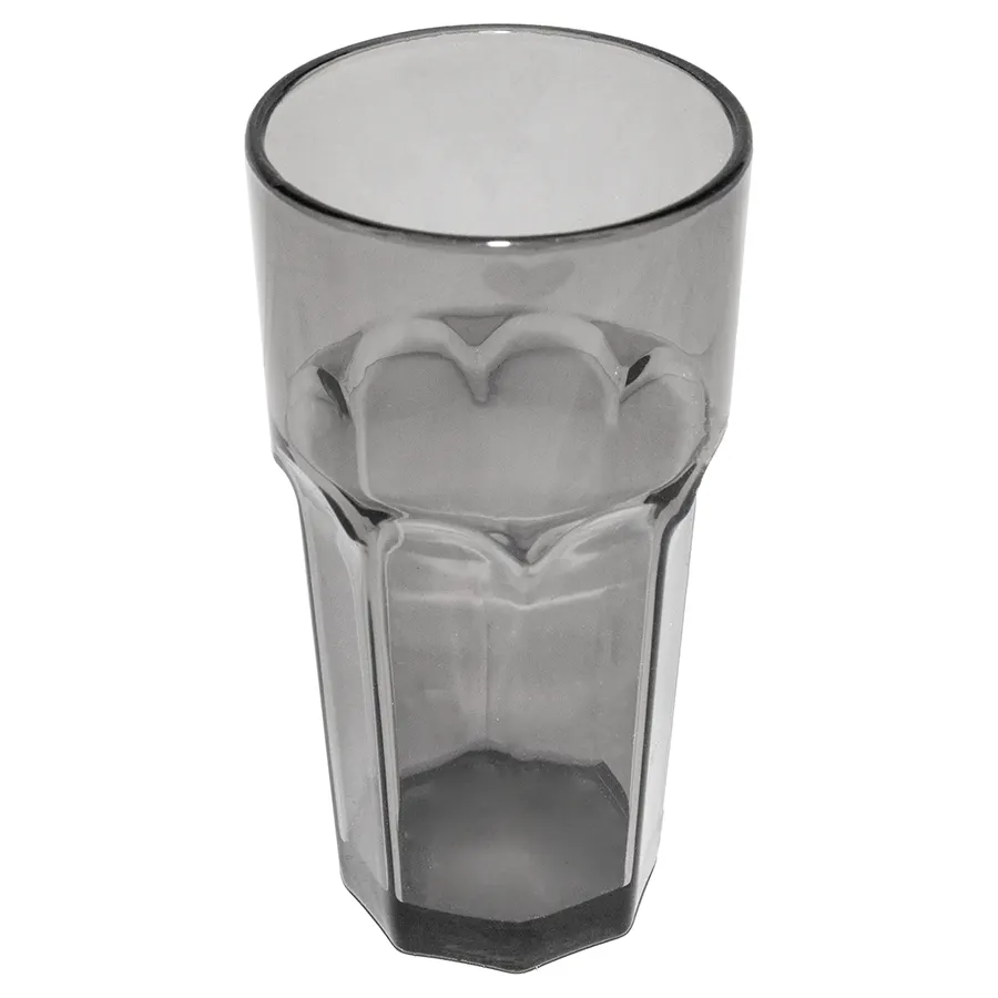 Carlisle 581818 18oz Black SAN Tumbler, Faceted, Stackable, Dishwasher Safe, BPA Free, NSF