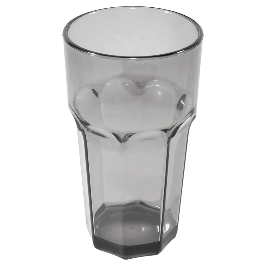 Carlisle 582018 - Louis 20oz Black Faceted Tumbler, SAN Plastic, BPA Free, NSF