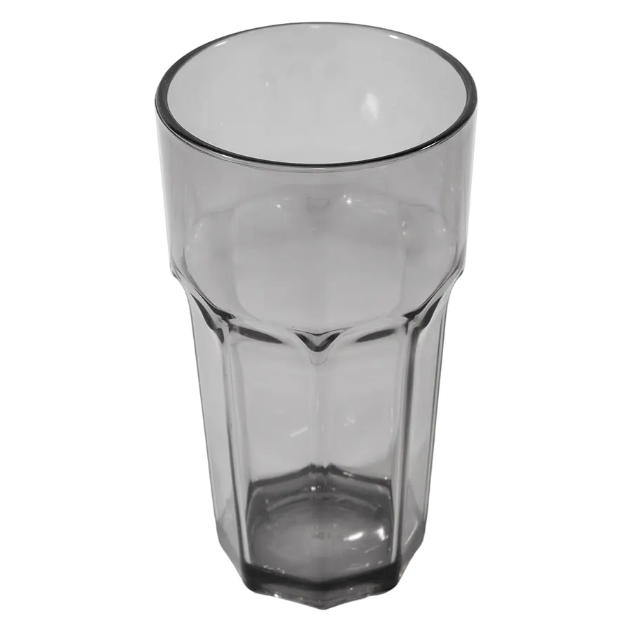 Carlisle 582218 - 22oz Black SAN Tumbler, Smooth, Faceted Design, Dishwasher Safe, BPA Free
