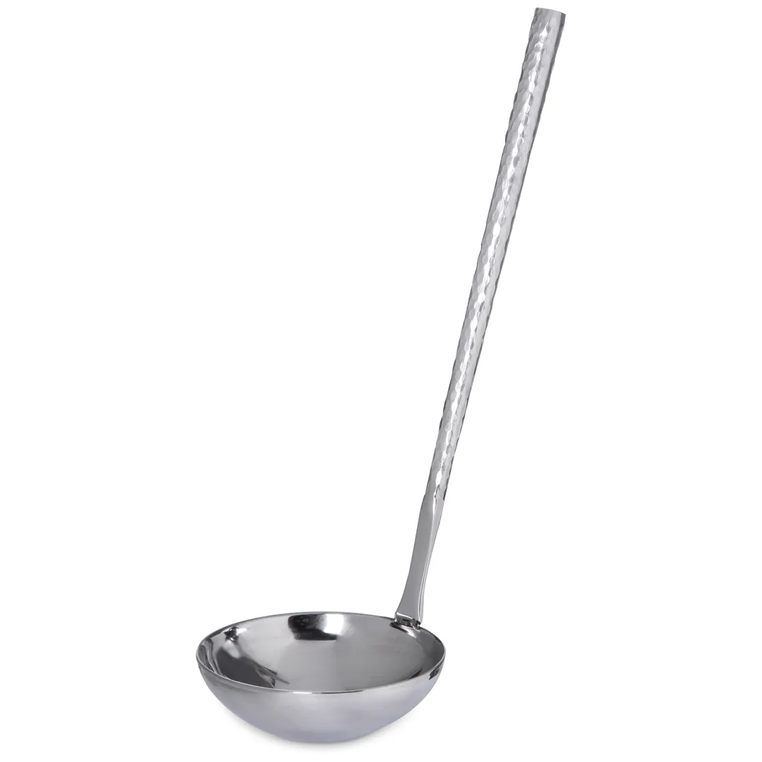 Carlisle 60203 Terra Ladle, 4 oz, 13-1/2"L, Stainless Steel, Hammered Mirror Finish