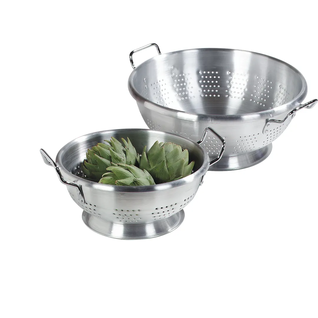 Carlisle 60278 Colander, 8 Qt., 12" Dia. X 5" Deep, Aluminum, Satin Finish