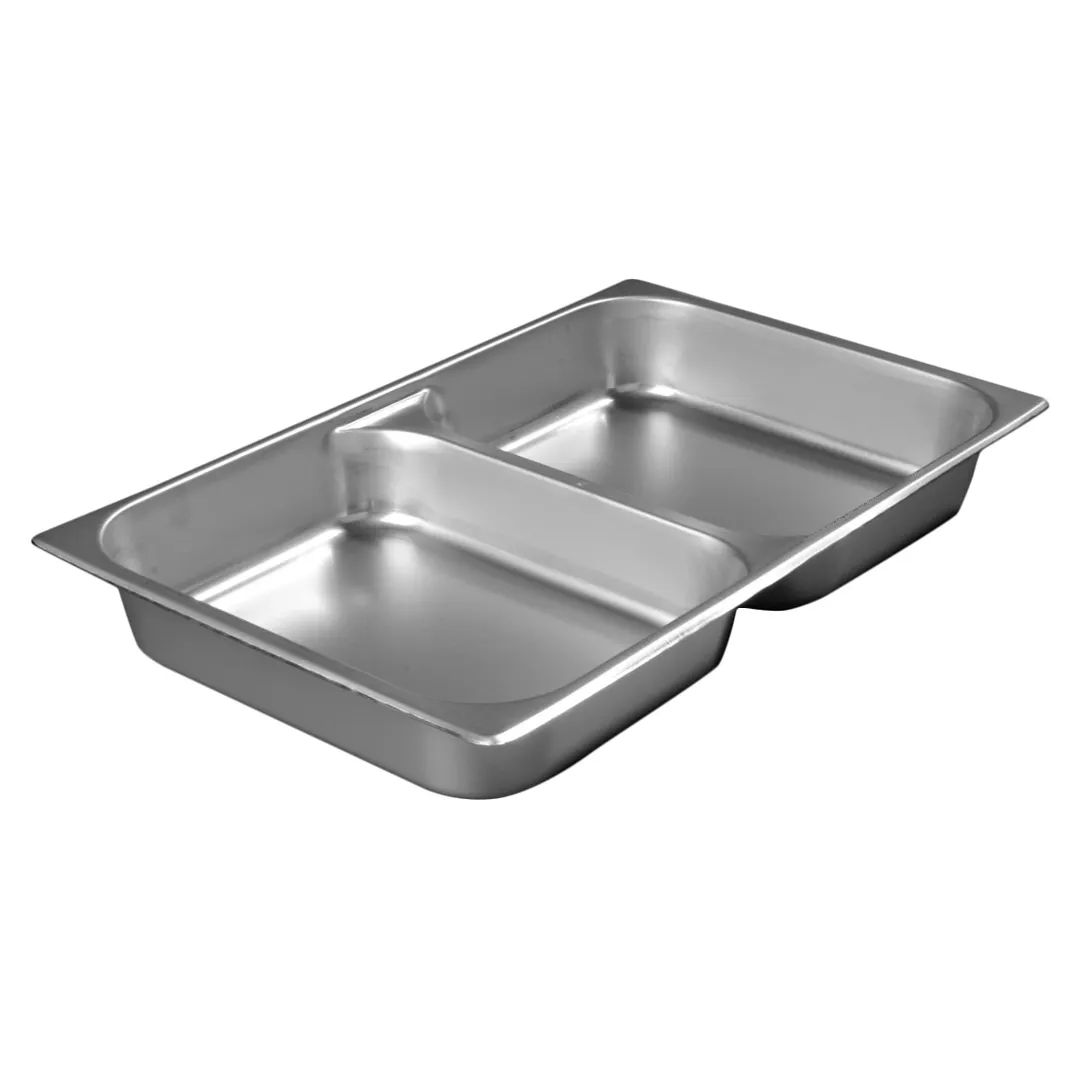Carlisle 607002D Steam Table Pan, Full Size Divided, 8 Qt., 2-1/2" Deep, 18/8 Stainless Steel