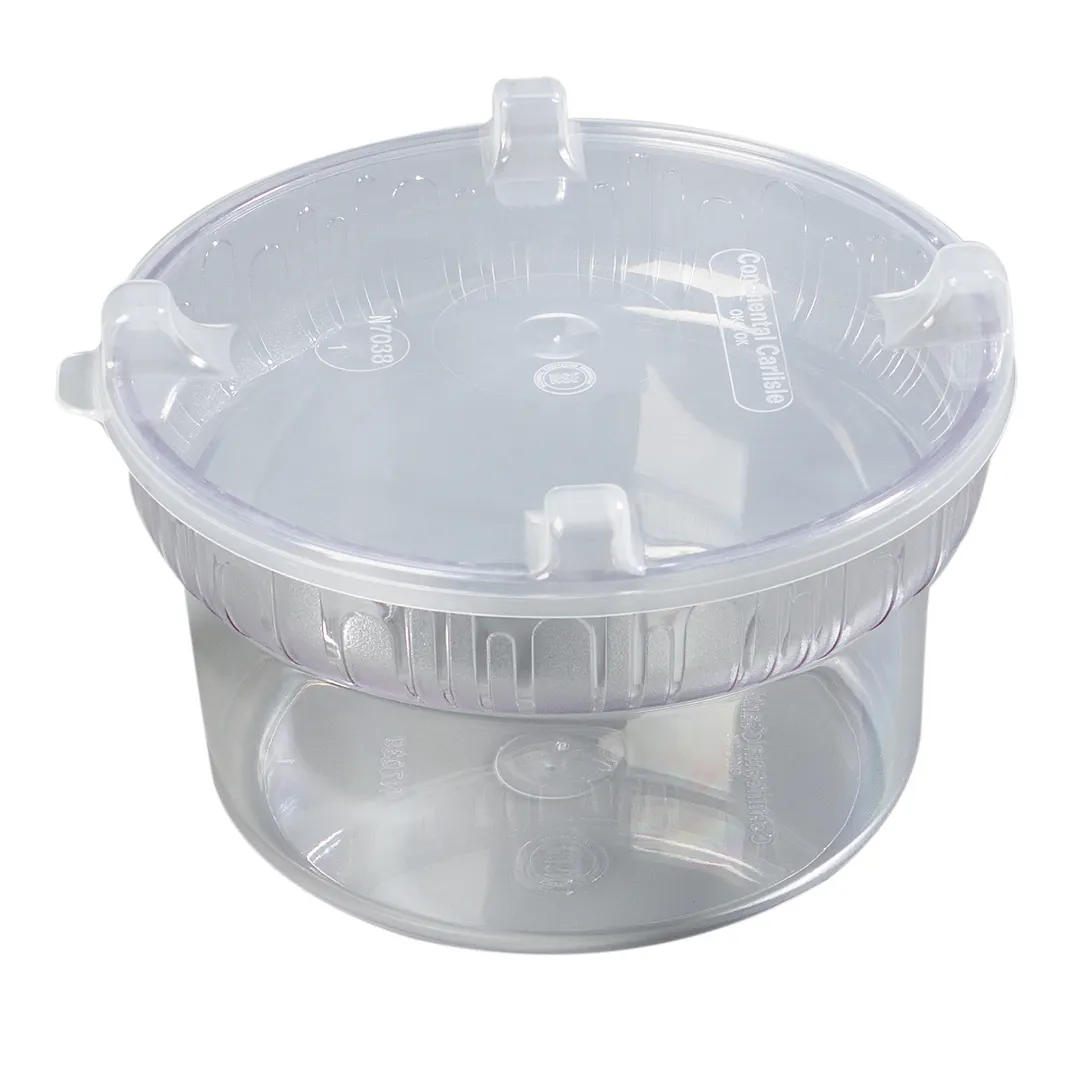 Carlisle 703907 1.9 Qt Clear Bowl with Snap‑On Lid, 5"‑7" Size, NSF Certified, Made in USA