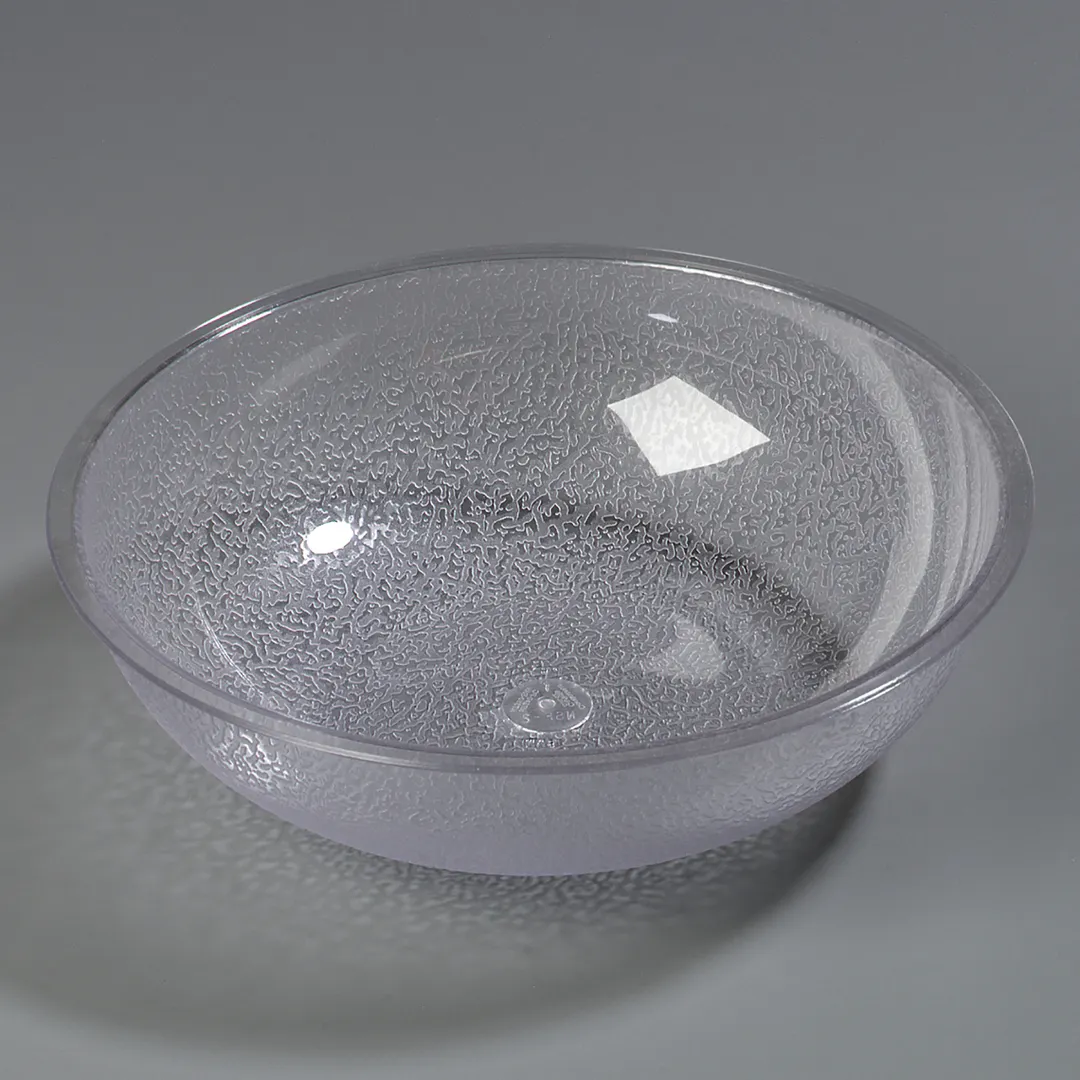 Carlisle 721007 Clear 10" Salad Bowl 3-4 Qt Polycarbonate Pebbled Scratch-ResFreezer/Dishwasher Safe