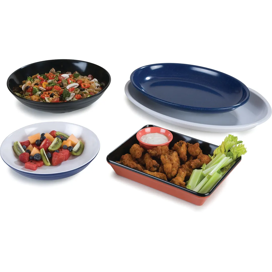 Carlisle 791303 Displayware Pasta Bowl, 13" Round, 5-6 Qt, Black Melamine, BPA Free, NSF