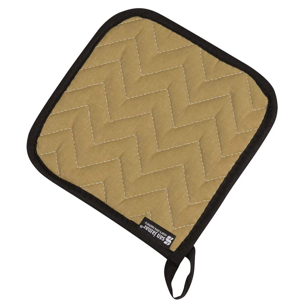 Carlisle 812TPH Tan Pot Holder, 7" x 7", Non-Stick Teflon, Quilted, Protects to 350°F - 1 Dozen