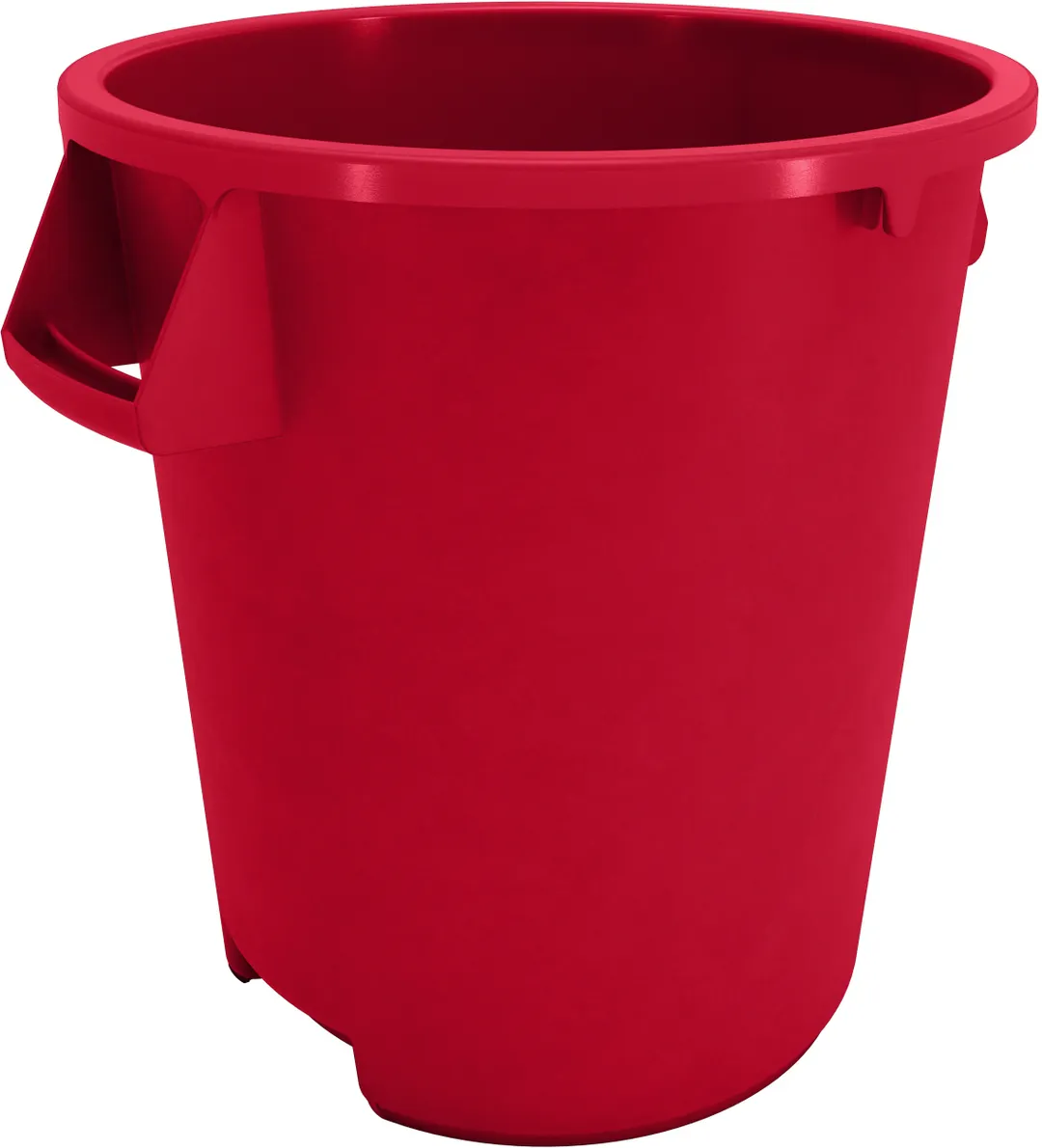 Carlisle 84101005 Bronco™ 10‑Gallon Red Polyethylene Trash Bin, 17‑9/20" H x 15‑3/5" Dia., Handles