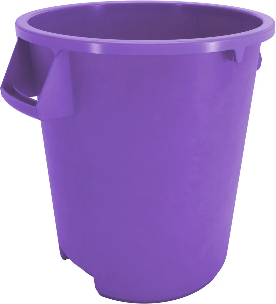 Carlisle 84101089 10‑Gallon Round Trash Bin, 17‑9/20" H x 15‑3/5" Dia., Purple Poly, NSF, Stackable