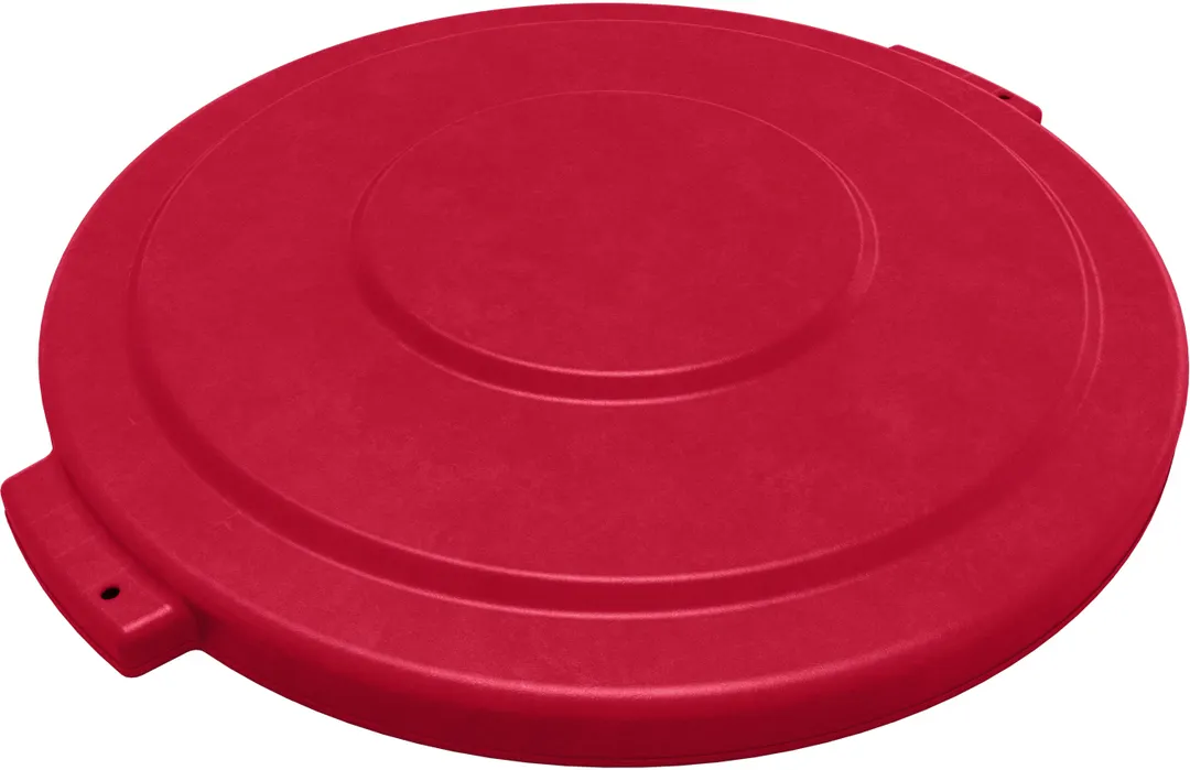 Carlisle 84103305 - Waste Bin Lid, 2"H x 22" Dia., 32‑Gallon, Red Polyethylene, Lock - 1/Each