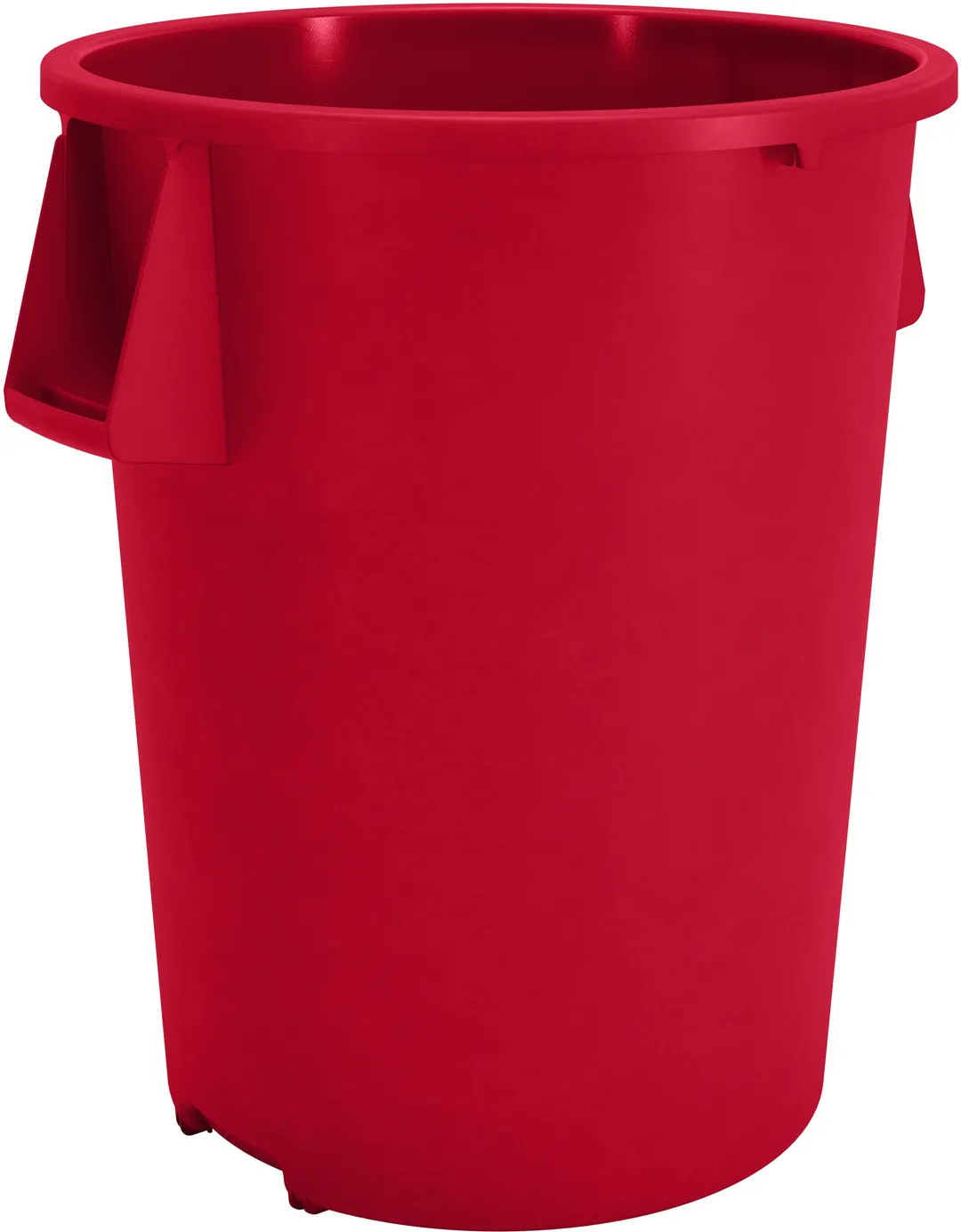 Carlisle 84105505 Bronco Waste Bin, 55‑Gallon Red Polyethylene Can, NSF Certified, Stackable, Handles