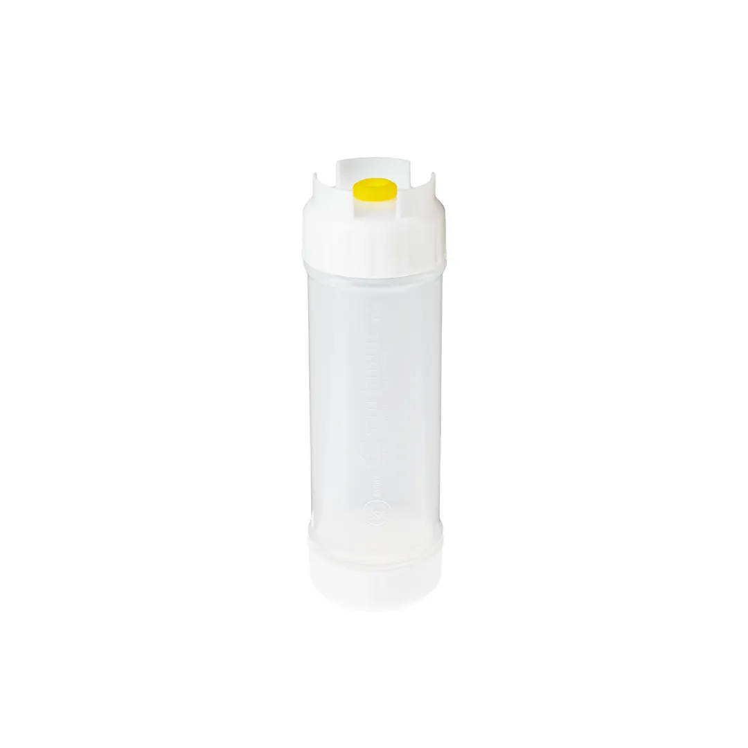 Carlisle 857312M Squeeze Bottle - 12 Oz. Clear BPA-Free Sauce Dispenser, Yellow Valve - 1/Case