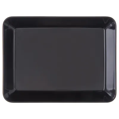 Carlisle 8919406 - 12" Rectangular Melamine Black-Terra Cotta Platter, 2.9 Qt, Dishwasher Safe