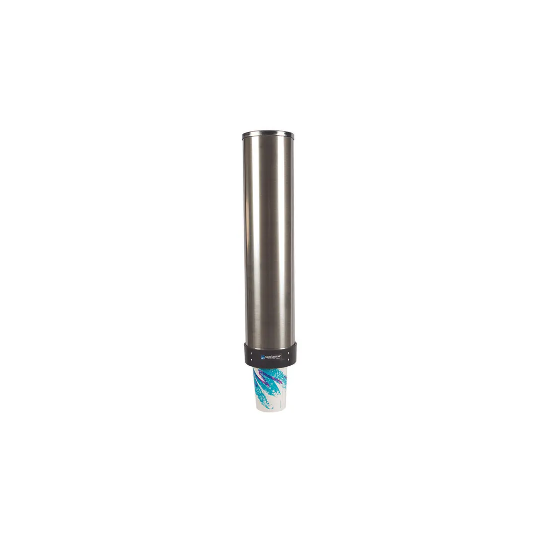 Carlisle C3500P In-Counter Cup Dispenser, 23" Tube, Stainless Steel, 32-46 oz Cups