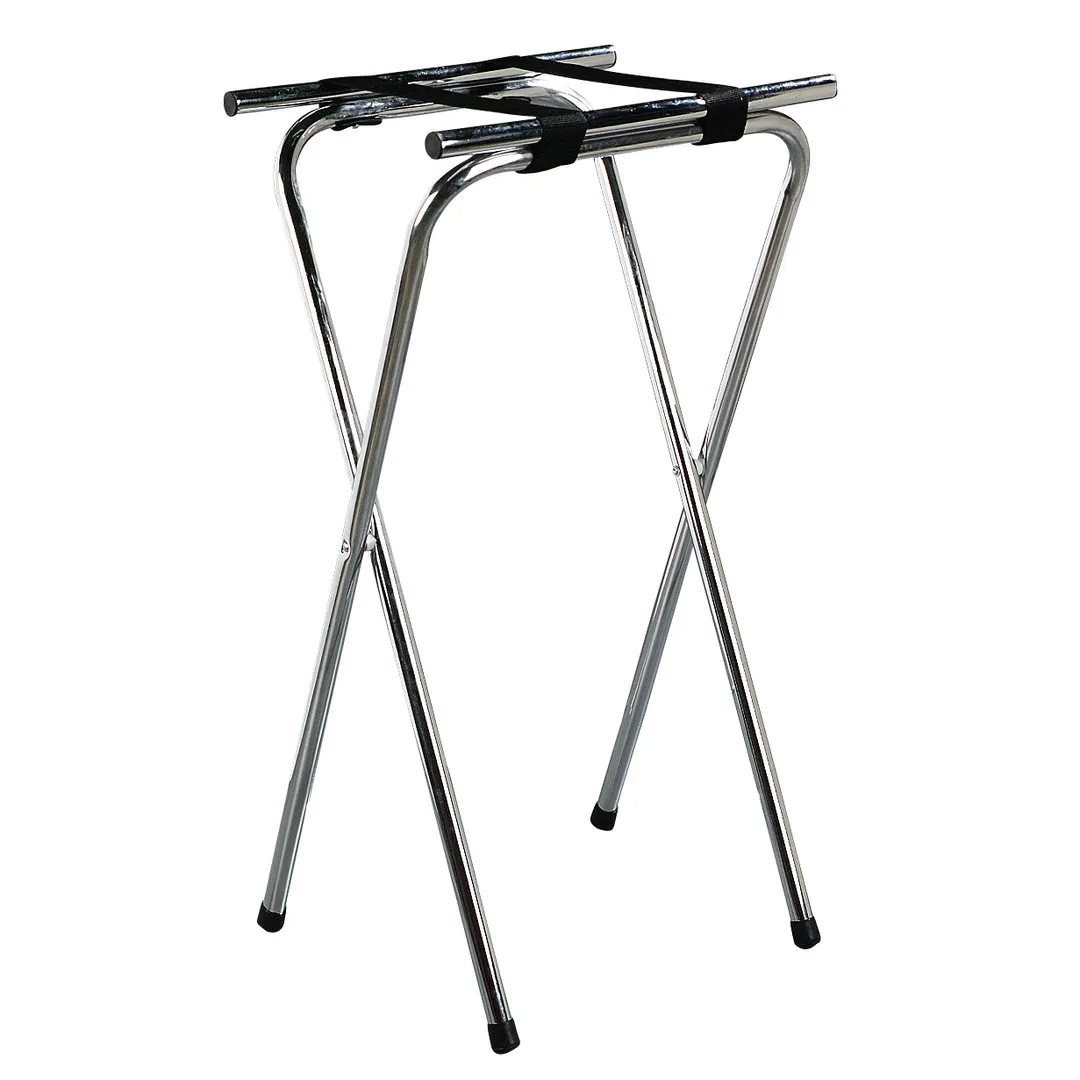 Carlisle C3625T38 Extra-Tall Folding Tray Stand, 19"L x 16"W x 36"H, Steel, Chrome Finish